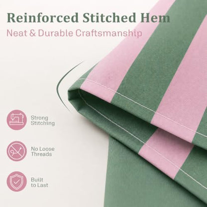 Ohocut Vertical Striped Shower Curtain, Cute Retro Vintage Pink Green Stripe Bathroom Shower Curtain, Waterproof Polyester Fabric Modern Bath Curtain for Bathroom 72x72 Inches
