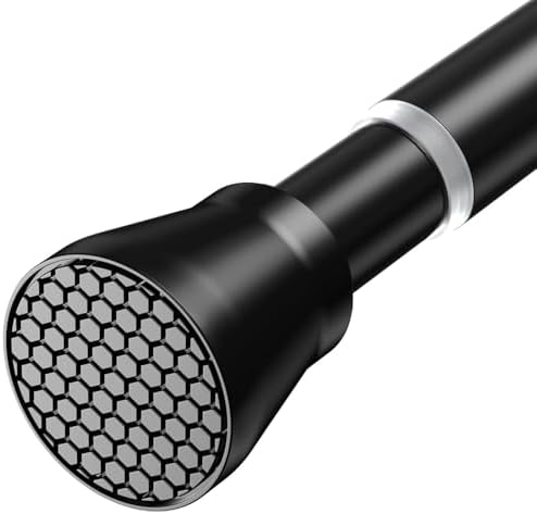 1P Black Tension Curtain Rod 45 to 77 Inch