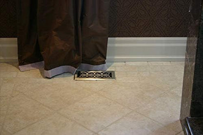 Decor Grates SPH412 Floor Register, 4x12, Polished Brass Finish