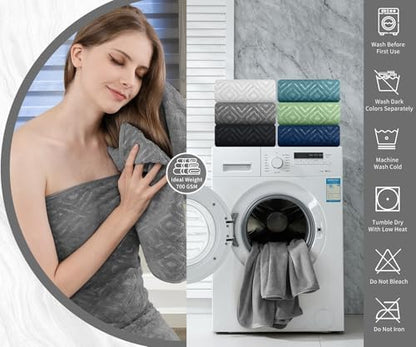 Bath Towel Set of 4 Extra Large Bath Sheet 35"x70" Oversized Bath Towel Soft Microfiber Bathroom Towel for Adults Highly Absorbent Quick Dry Towel Set for Bathroom,Hotel,Shower Bath Sheet Towel Grey