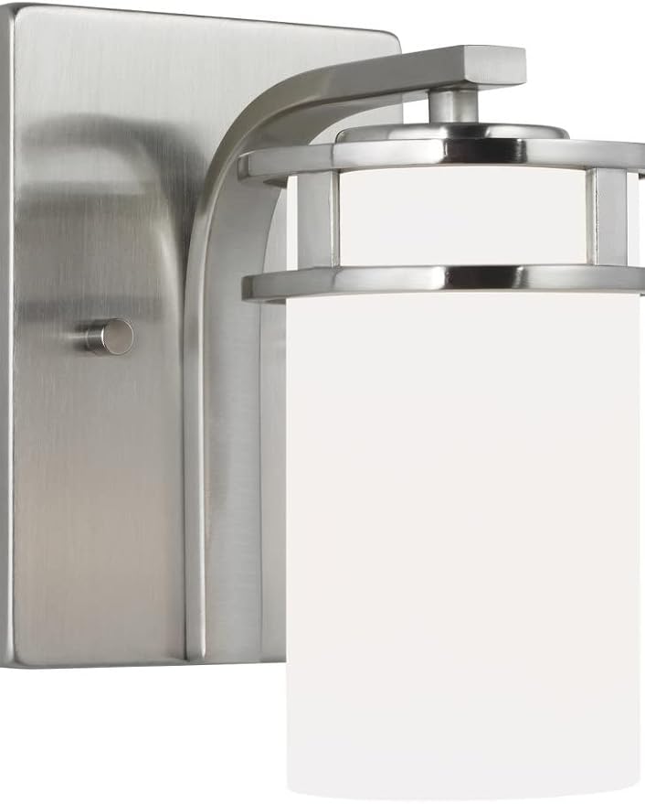 Generation Lighting 4121601-05 1-Light Robie Bath Fixture Wall Lamp Chrome 4121601-05, Bathroom Light Fixture for Home Decor, Vanity Light Fixture Uses A19 Standard or LED Light Bulbs