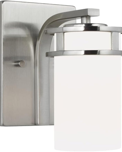 Generation Lighting 4121601-05 1-Light Robie Bath Fixture Wall Lamp Chrome 4121601-05, Bathroom Light Fixture for Home Decor, Vanity Light Fixture Uses A19 Standard or LED Light Bulbs