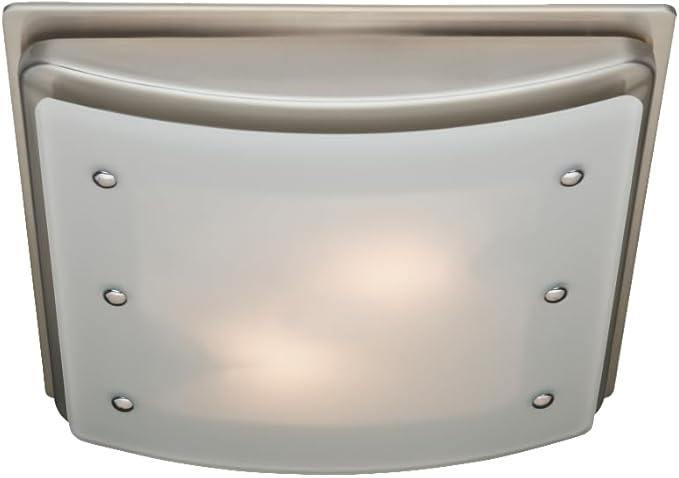 Good Housekeeping 90064 Buckingham Decorative Bathroom Ventilation Exhaust Fan with Light and Nightlight, Medium, Brushed Nickel