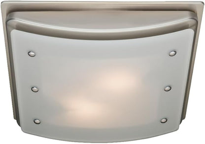 Good Housekeeping 90064 Buckingham Decorative Bathroom Ventilation Exhaust Fan with Light and Nightlight, Medium, Brushed Nickel