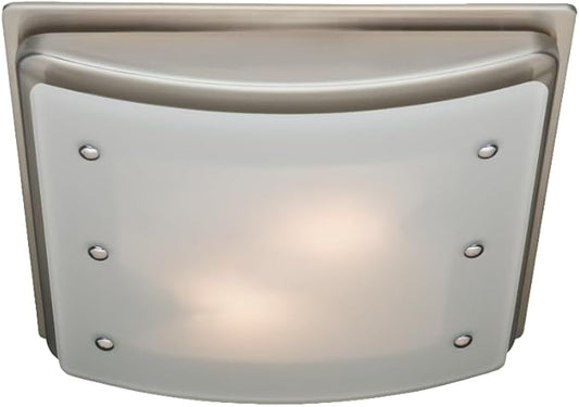 Good Housekeeping 90064 Buckingham Decorative Bathroom Ventilation Exhaust Fan with Light and Nightlight, Medium, Brushed Nickel