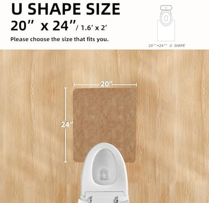 TYUU Thin Toilet Rug, Bathroom Rugs Non Slip, 20x24 U Shape Camel