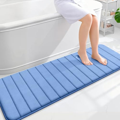 OLANLY Memory Foam Long Bathroom Rugs Runner 59x20, Super Soft Absorbent