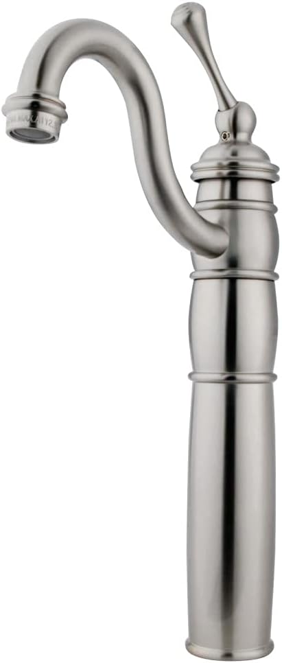 Kingston Brass KB1428BL Heritage Vessel Sink Faucet with Optional Cover Plate, Brushed Nickel