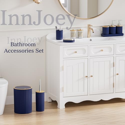 Navy Blue Bathroom Accessories Set, 10PC Bathroom Decor Sets