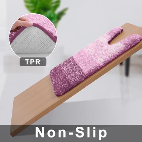 OLANLY Luxury Toilet Rugs U-Shaped 24x24, Soft Absorbent Microfiber Mat