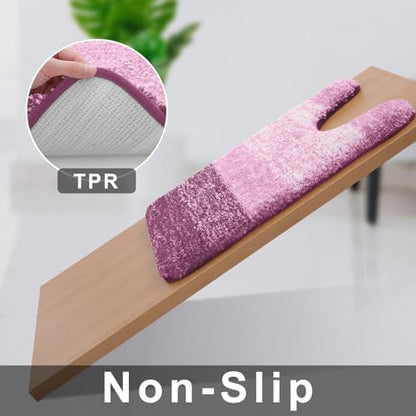 OLANLY Luxury Toilet Rugs U-Shaped 24x24, Soft Absorbent Microfiber Mat