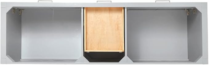 ARIEL Bristol 72-inch Bathroom Vanity with Sink,Solid Wood, 1.5-inch Pure White Quartz Countertop & Backsplash, Double Oval Porcelain Sink, 4 Soft Closing Doors, 4 Dovetail Drawers, Grey