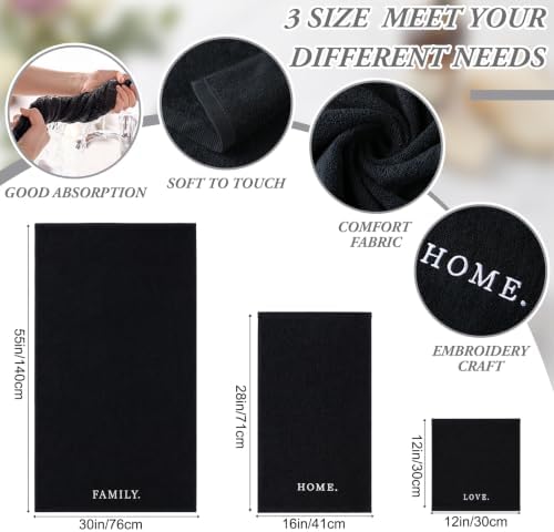 Hahafelt Decorative Bathroom Towel Set, Black