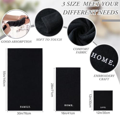 Hahafelt Decorative Bathroom Towel Set, Black