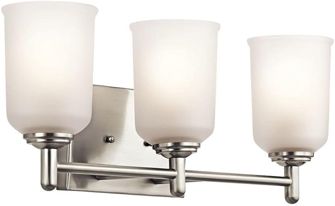 Kichler Shailene 21" 3 Light Vanity Light with Satin Etched Glass in Olde Bronze