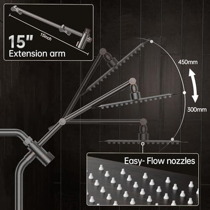 Veken All Metal 10" Oil Rubbed Bronze Rain Shower Head with Handheld Spray