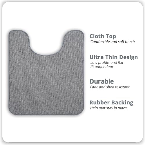 Bosap Toilet Rugs U Shaped Bathroom Rug,Machine Washable Non Slip Quick Dry Super Absorbent Ultra Thin Toilet Mats for Bathroom Toilet.Grey,1'8"x2'(20x24inch)