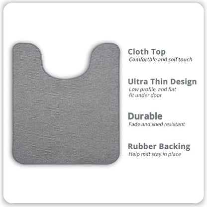 Bosap Toilet Rugs U Shaped Bathroom Rug,Machine Washable Non Slip Quick Dry Super Absorbent Ultra Thin Toilet Mats for Bathroom Toilet.Grey,1'8"x2'(20x24inch)