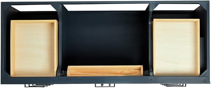 ARIEL Hepburn 54-inch Bathroom Vanity Base Cabinet,Solid Wood, 2 Soft Closing Doors, 9 Dovetail Drawers, Midnight Blue