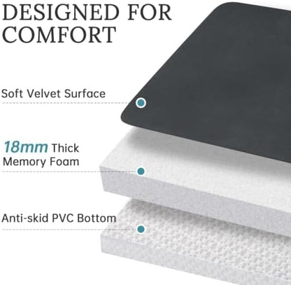 HUXMEYSON 3-Piece Memory Foam Bathroom Rug Set, Dark Grey