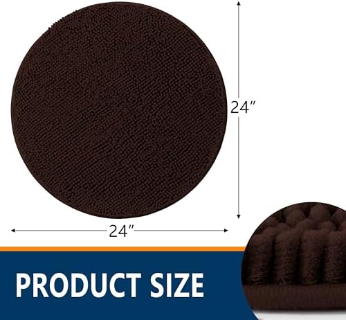 Smiry Round Bathroom Rugs 24X24, Chenille Extra Soft Absorbent Bath Mat