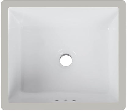 DeerValley DV-1U307 16" X 14" Rectangular Ceramic Bathroom Sink Undermount Bathroom Sink With Overflow Hole