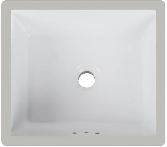 DeerValley DV-1U307 16" X 14" Rectangular Ceramic Bathroom Sink Undermount Bathroom Sink With Overflow Hole