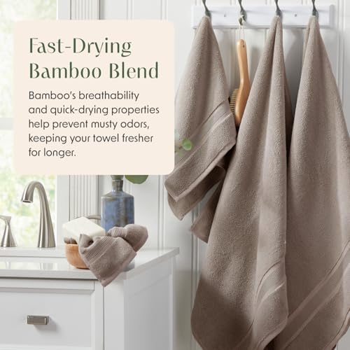 Luxury Bamboo Rayon Oversized Bath Towel Set | 2-Pack | Ultra Soft | Brown