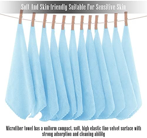 TENSTARS 12 Pack Premium Washcloths Set - Quick Drying- Soft Microfiber Coral Velvet Highly Absorbent Wash Clothes - Multipurpose Use as Bath, Spa, Facial, Fingertip Towel (Aquamarine)
