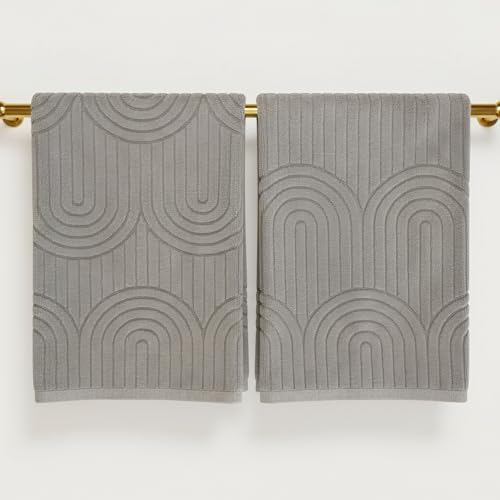 Decorative Hand Towels Set of 2 - Soft Boho Cotton for Bathroom or Kitchen