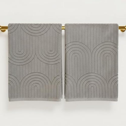 Decorative Hand Towels Set of 2 - Soft Boho Cotton for Bathroom or Kitchen