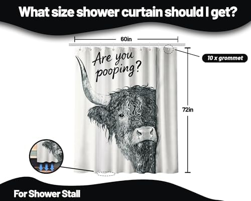 Highland Cow Shower Curtain, 60x72 Inch