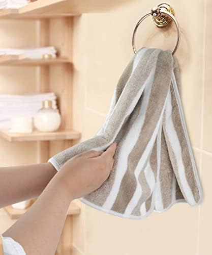 KinHwa Microfiber Hand Towels for Bathroom Soft and Absorbent Face Towels Brown Bathroom Hand Towels for SPA Hair Bath 30inchx16inch 4 Pack