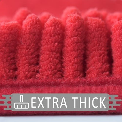Bathroom Rugs Sets 2 Piece,Super Absorbent Soft,Thick,Machine Washable Chenille Bath Mat,Non Slip Toilet Floor Rug,Bath Mats for Bathroom,16x24 Plus 20x32 Shape,Red