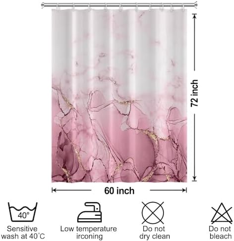 Pink Marble RV Stall Waterproof Shower Curtain 60x72 inches
