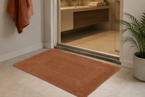 COTTON CRAFT Bath Rugs - 2 Pack Large 20x30 Soft Plush Bath Mats - Mocha