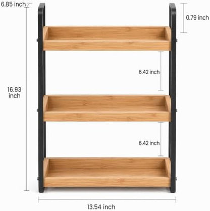 LEMIKKLE Bathroom Counter Organizer with Basket, Bathroom Organizers and Storage,Skincare Organizers for Vanity,Storage Organizers for Bathroom, Kitchen, Dresser (3-Layer)