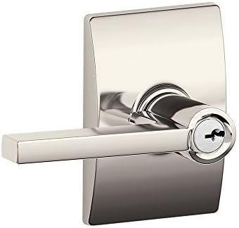 SCHLAGE F51A LAT 618 CEN Latitude Lever with Century Trim Keyed Entry Lock, Polished Nickel