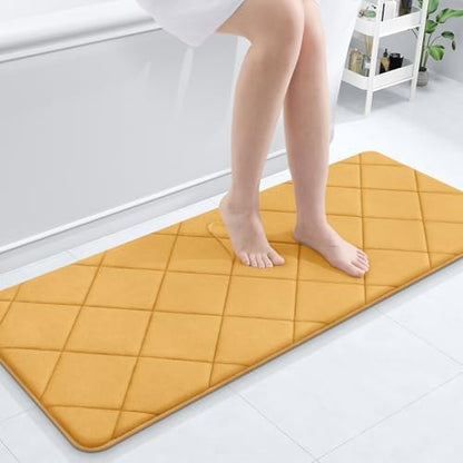 OLANLY Memory Foam Bath Mat 47x20, Ultra Soft and Absorbent Bathroom Rugs