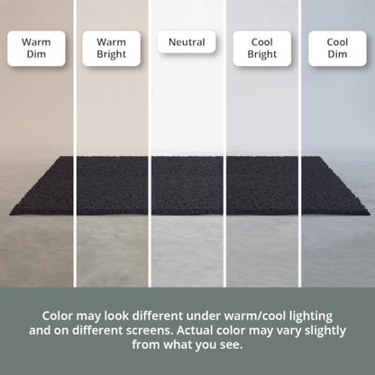 MAYSHINE Small Plush Shaggy Chenille Bath Mat 23"x14"| Extra Soft, Super Absorbent, Non-Slip Bathroom Rug | Fluffy Microfiber, Area Rug Sets for Bathroom Floor, Kitchen, Living Room |Black