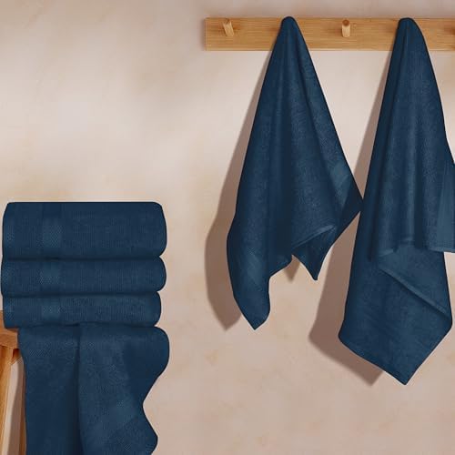 GLAMBURG Ultra Soft 6-piece Hand Towel Set 16x28-100% Ringspun Cotton - Durable & Highly Absorbent Hand Towels - Ideal for use in Bathroom, Kitchen, Gym, Spa & General Cleaning - Mineral Blue