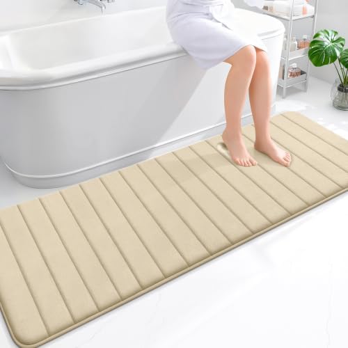 OLANLY Memory Foam Long Bathroom Rugs Runner 70x24, Super Soft Absorbent