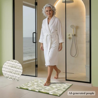 BSICPRO Bathroom Rugs Sets 2 Piece, Modern Bath Mat 20"x32"+16"x24", Sage