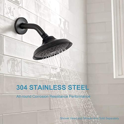 OFFO Shower Arm with Flange, 6 in Oil Rubbed Bronze Wall Mount Replacement Angle Shower Head Arm Wall-Mounted For Fixed Shower Head & Handheld Showerhead