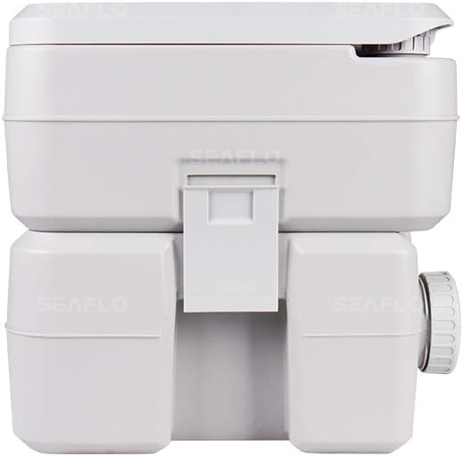 SEAFLO Premium Camping Portable Toilet - 5.8 Gallon Waste 3.43 Gall Fresh Tank (100 Flushes), 440 lbs Max Weight, Level Indicator, Sealed Waste Tank for RV, Boat, Elderly, Off-Grid, 4-Year Warranty
