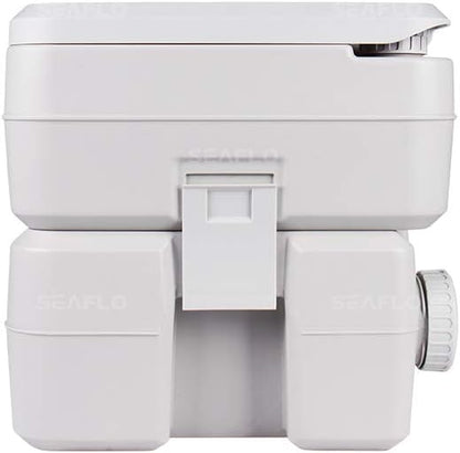 SEAFLO Premium Camping Portable Toilet - 5.8 Gallon Waste 3.43 Gall Fresh Tank (100 Flushes), 440 lbs Max Weight, Level Indicator, Sealed Waste Tank for RV, Boat, Elderly, Off-Grid, 4-Year Warranty