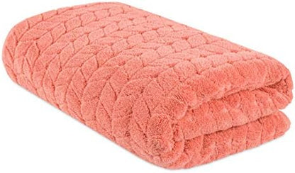 BAGNO MILANO Turkish Cotton Bath Towels, Hand Towels - Soft Plush Jacquard Collection Luxury Towels Set (Coral Red, Bath Sheet 35x70)