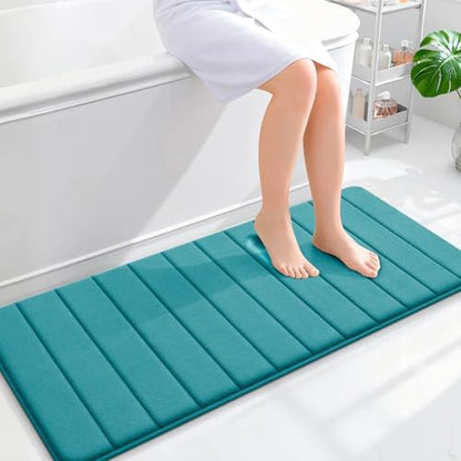 OLANLY Memory Foam Long Bathroom Rugs Runner 47x20, Super Soft Absorbent