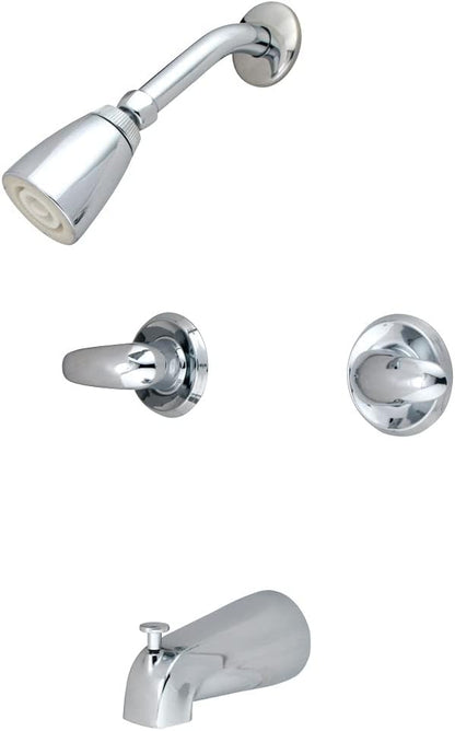 Kingston Brass KB241LL Legacy Tub and Shower Faucet, Polished Chrome,5-Inch Spout Reach