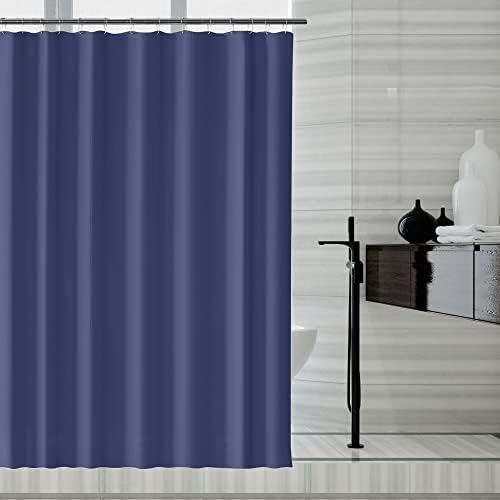 LLSCL Blue Fabric Shower Curtain Liner with Bottom Counterweight, Waterproof Hotel Quality, 72 x 72 Machine Washable
